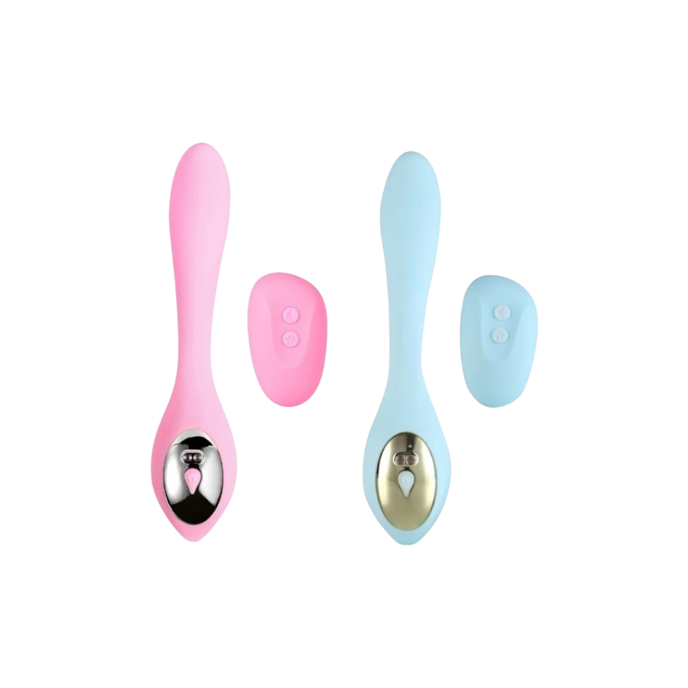 MAIA HARMONIE Remote Bendable Vibrator in Pink and Teal Blue