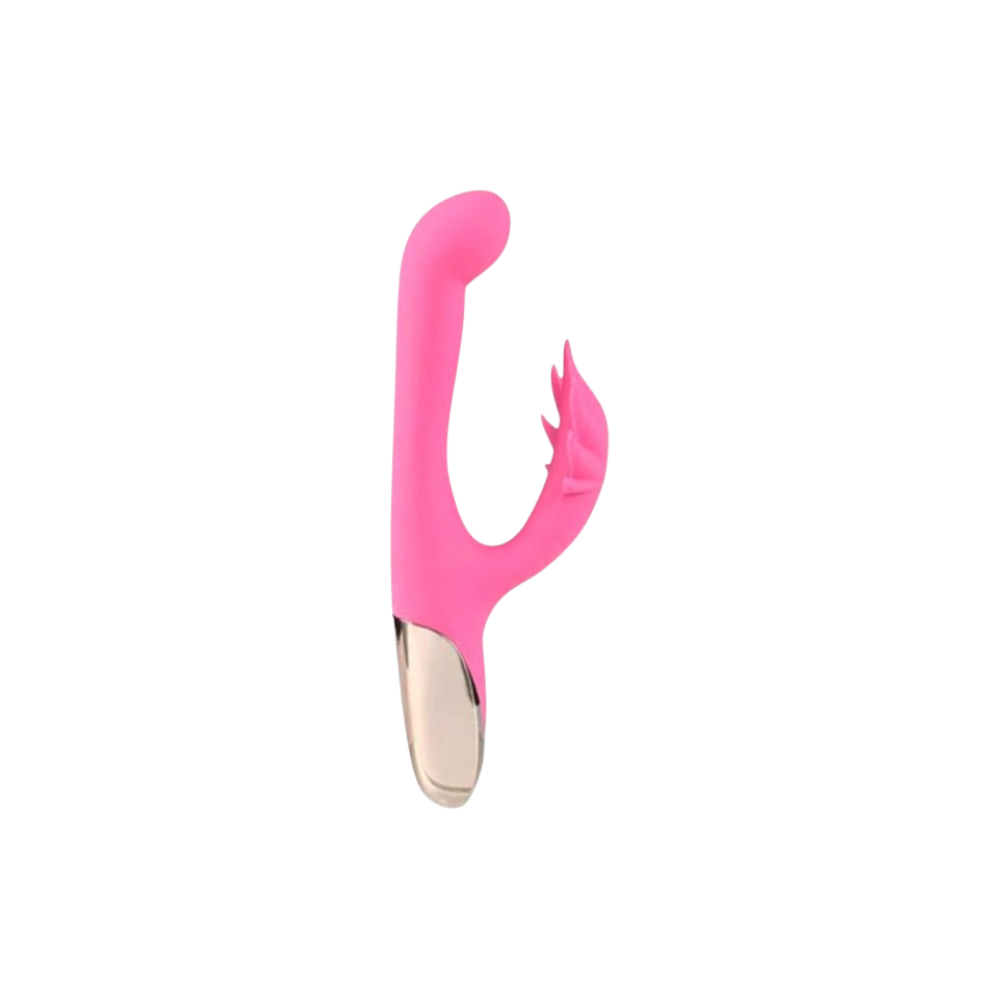 MAIA MAUI pink dual motor G-spot and clitoral vibrator with pot leaf design