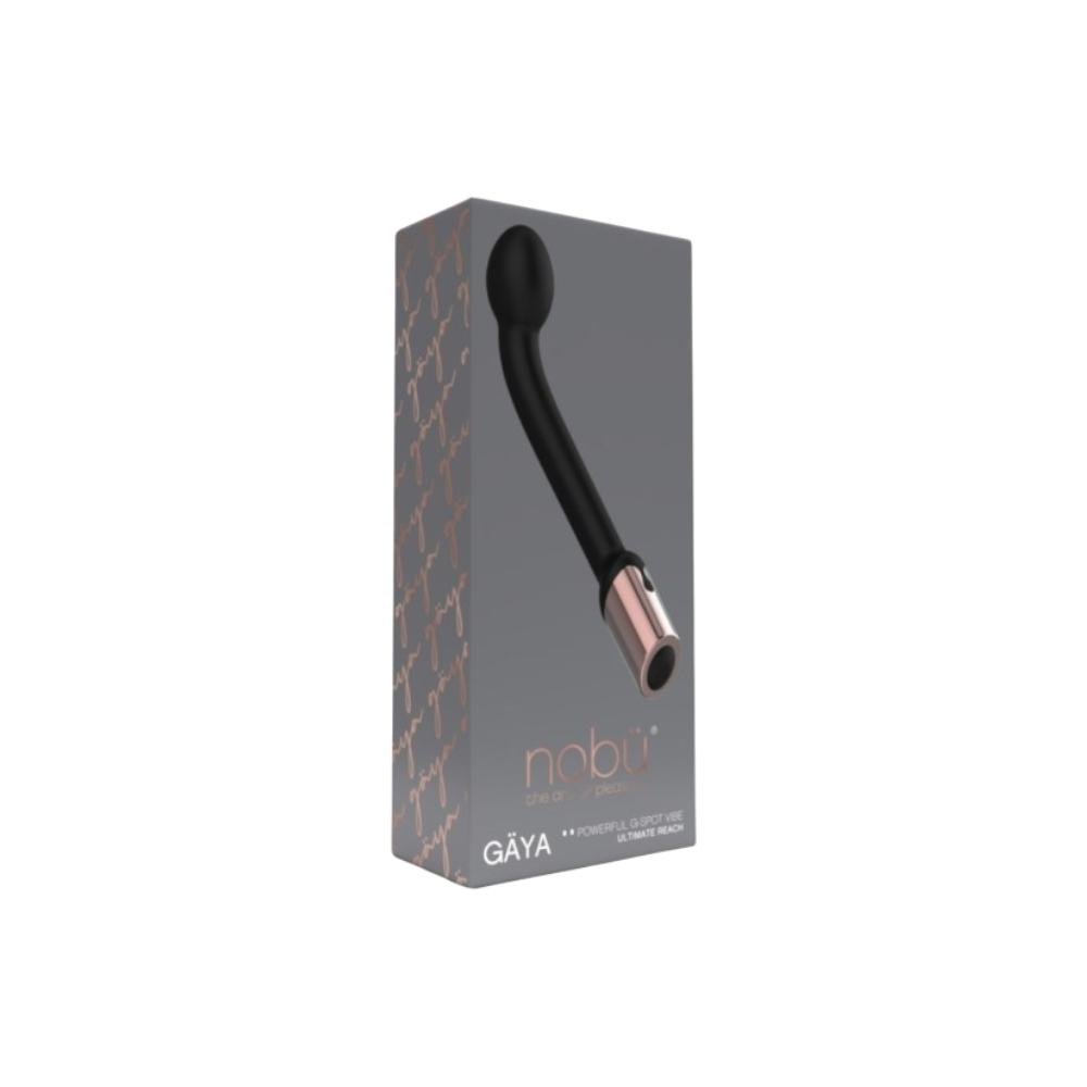 NOBU GAEL black mini G-spot vibrator with curved tip in sleek retail packaging