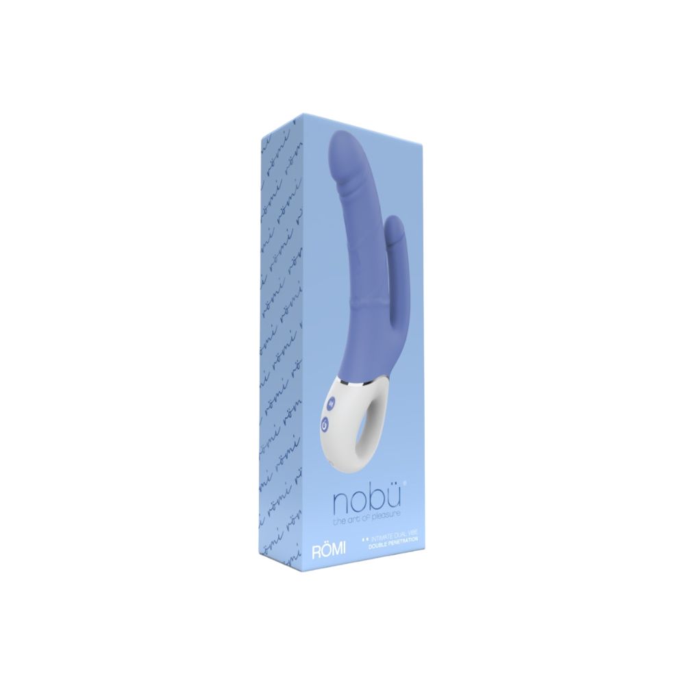 NOBU ROMI dual penetration vibrator with ergonomic handle and realistic design
