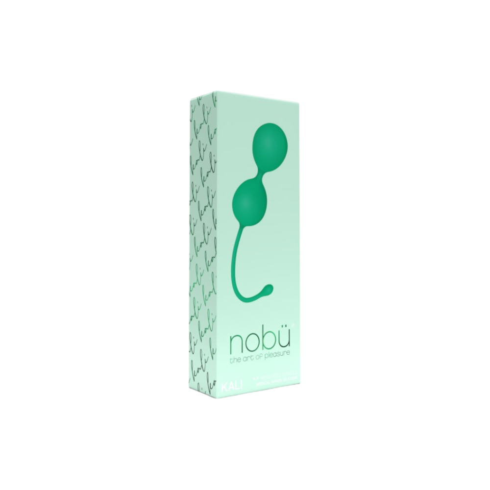 NOBÜ KALI Weighted Kegel Balls in green packaging for pelvic floor training