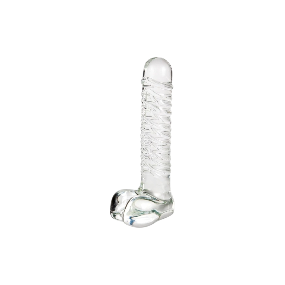 PLEASURES CENTAURI crystal glass dildo with realistic shape and sculpted texture