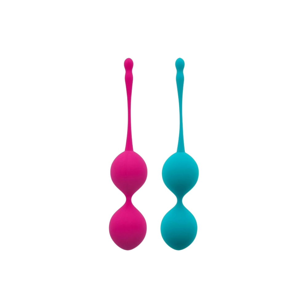 PLEASURES Love Balls in Pink and Turquoise – Dual Silicone Kegel Exercisers