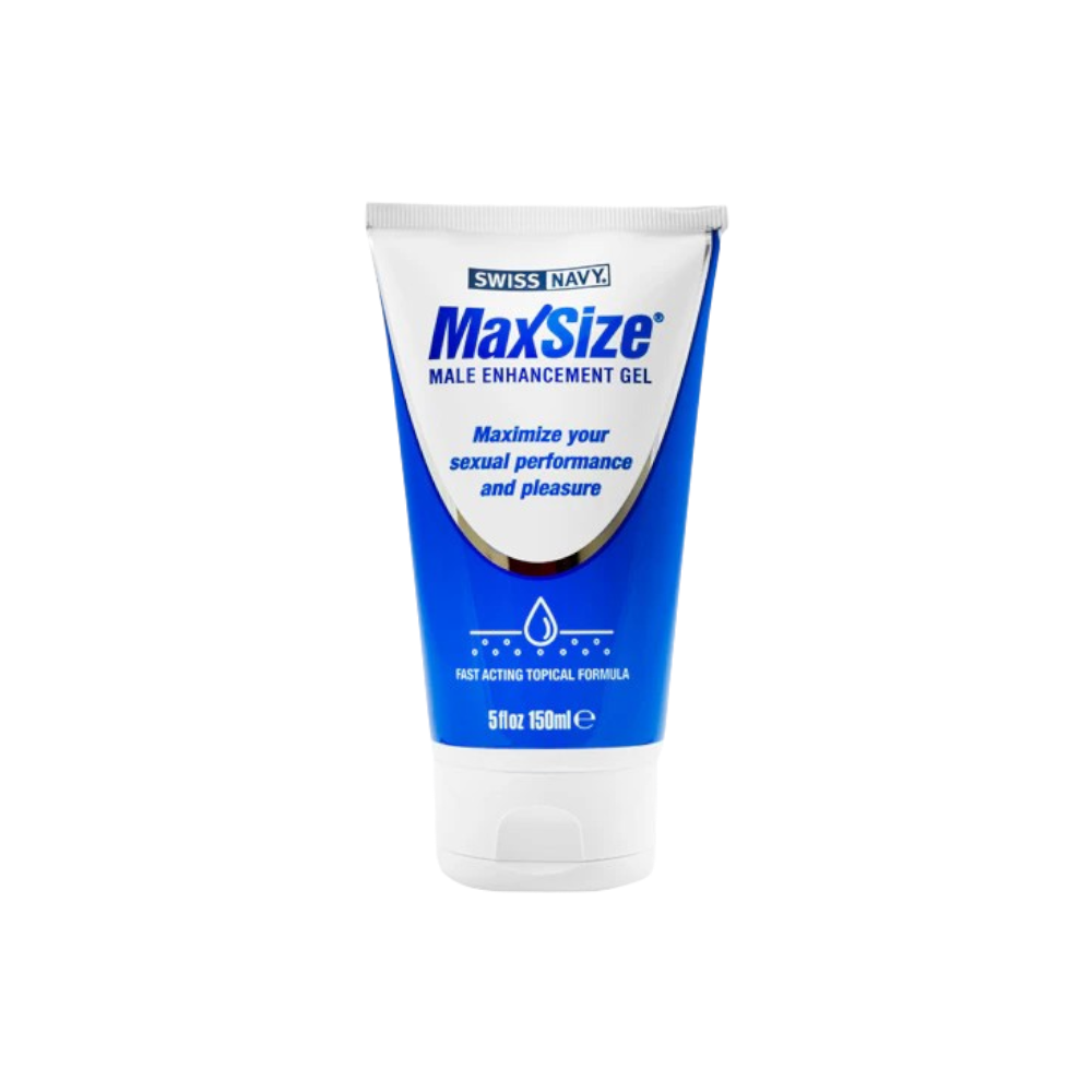 Swiss Navy MaxSize male enhancement gel in a 5 fl.oz. tube for performance and pleasure boost