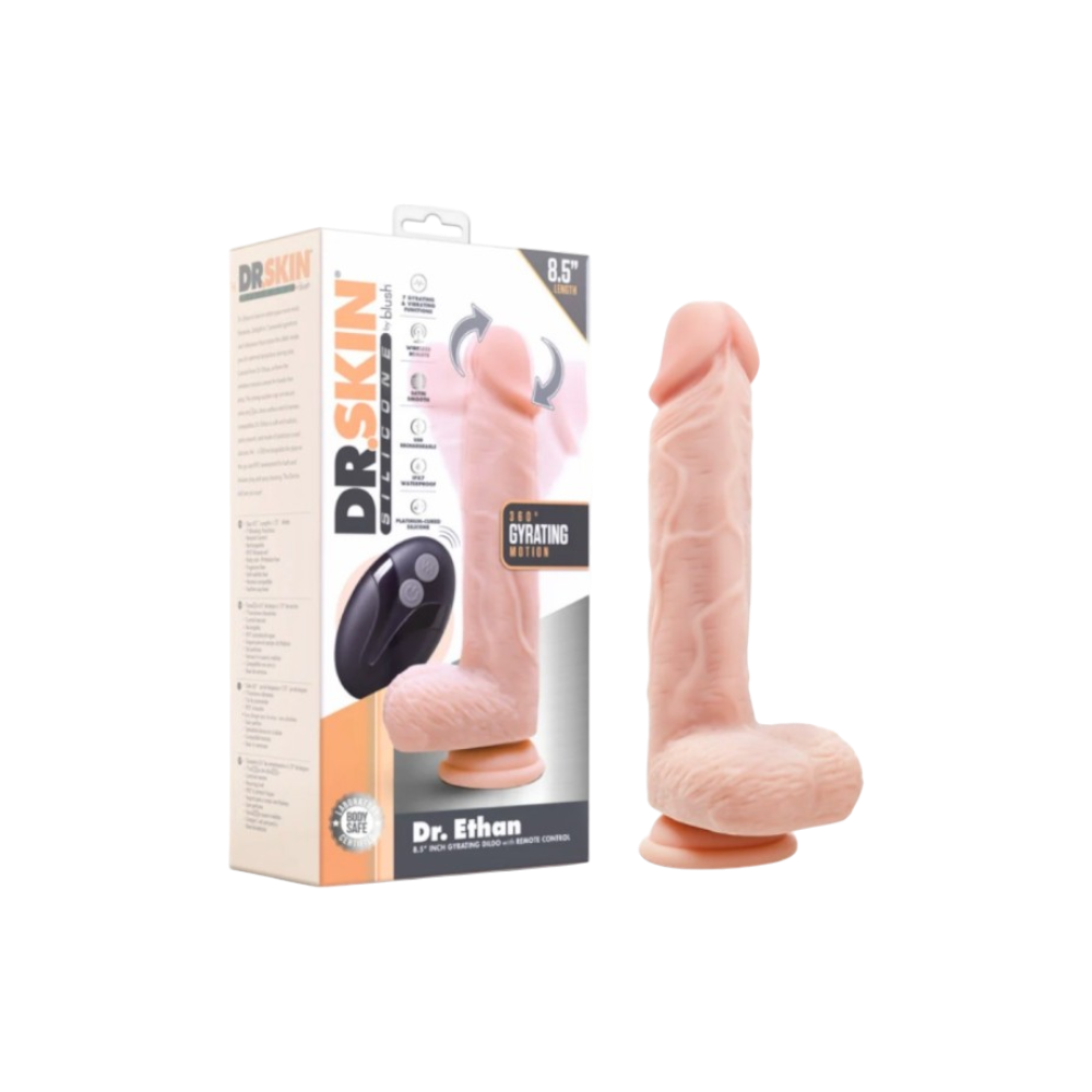 BLUSH Dr. Ethan 8.5" realistic gyrating dildo with remote control in beige color