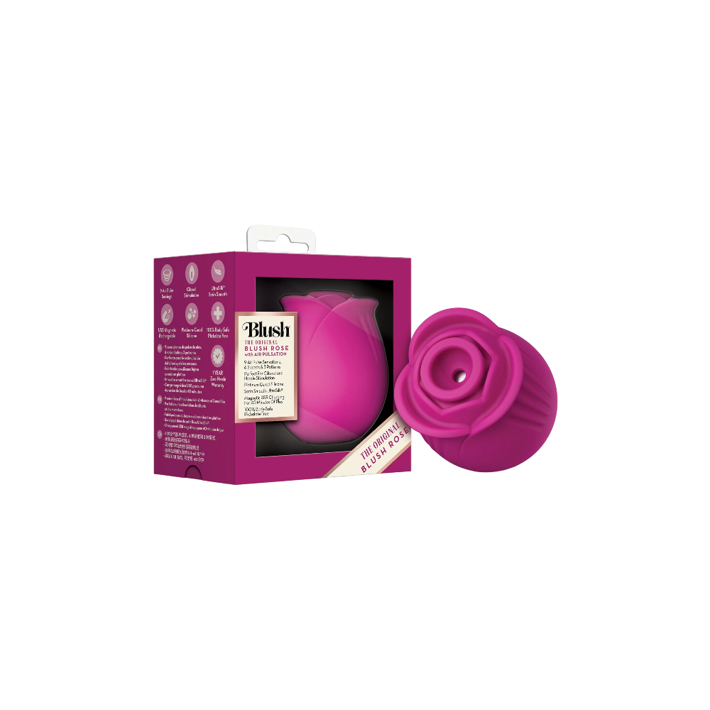 BLUSH ORIGINAL ROSE clitoral stimulator in velvet color with air pulse technology
