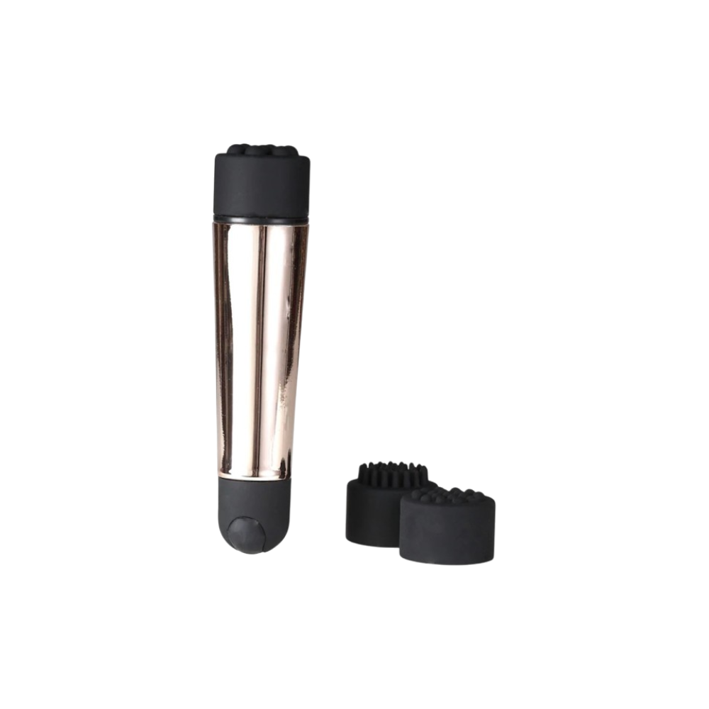 MAIA Pocket Plus Mini Massager with 3 Interchangeable Heads – Rose Gold Finish