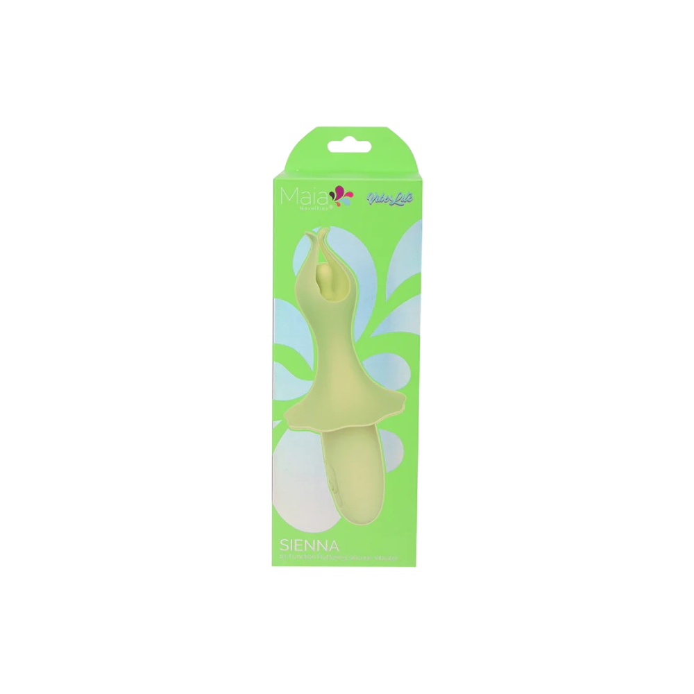 MAIA SIENNA Fluttering Vibrator in green – floral-shaped external stimulator