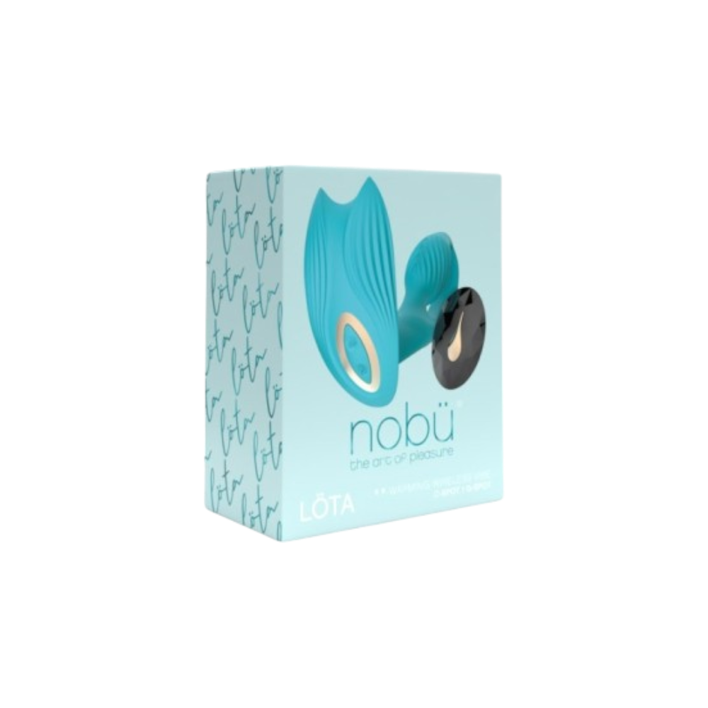 NOBU LOTA Warming Wireless C-Spot & G-Spot Vibrator in elegant turquoise packaging