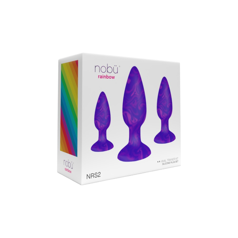 NOBÜ Rainbow NRS2 3-Piece Anal Trainer Kit with Swirled Silicone Butt Plugs