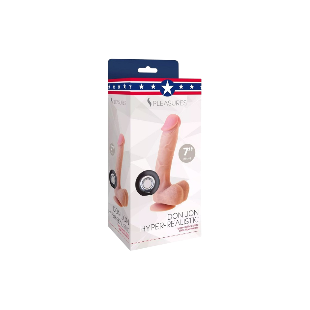 PLEASURES DON JON Hyper-Realistic 7 Inch Dildo with Suction Cup
