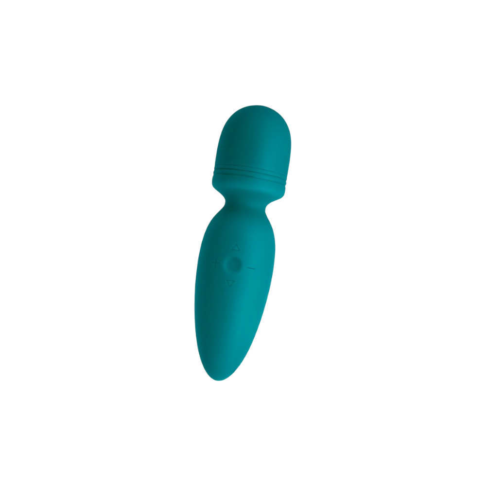 PLEASURES Soft Wand Vibrator in teal with ergonomic design and intuitive controls